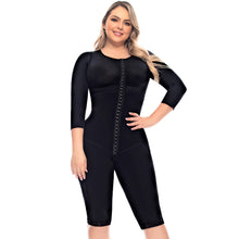Cargar imagen en el visor de la galería, UPLADY 6237 FULL BODY KNEE LENGTH POST SURGERY FAJAS COLOMBIANAS WITH SLEEVES