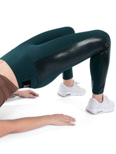 Cargar imagen en el visor de la galería, Leggings Haby negro y verde 62108