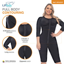 Load image into Gallery viewer, UPLADY 6237 FULL BODY KNEE LENGTH POST SURGERY FAJAS COLOMBIANAS WITH SLEEVES
