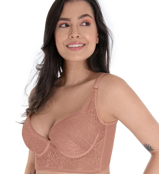 Deep neckline bra with lace Haby 12051