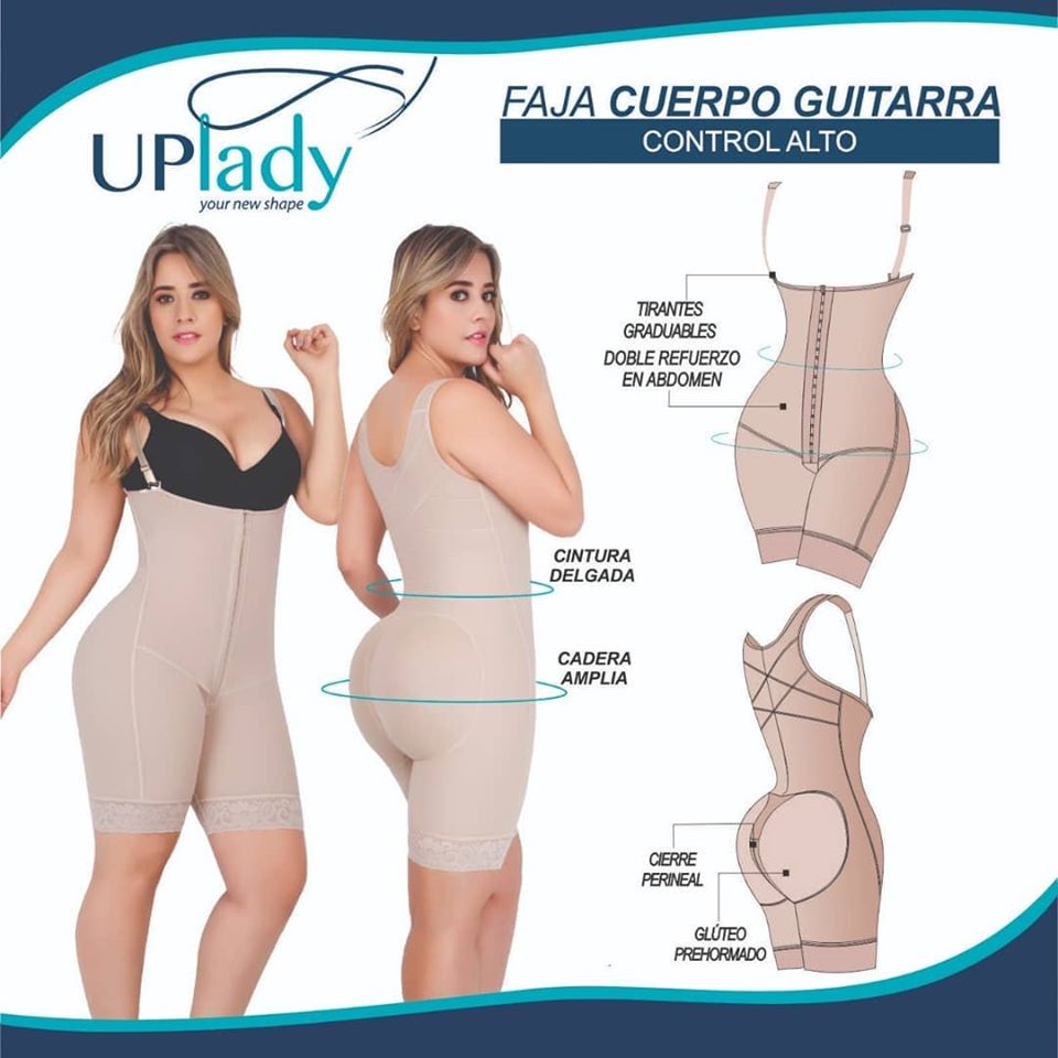 Fajas Uplady Butt Lifter Tummy Control Shapewear Shorts Bodysuit