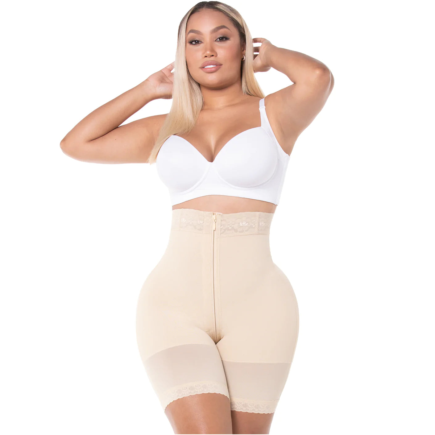 FAJAS MYD 00728 Hourglass Post Surgery BBL Extra High Waist Shapewear t Shorts for Tummy Control / Powernet