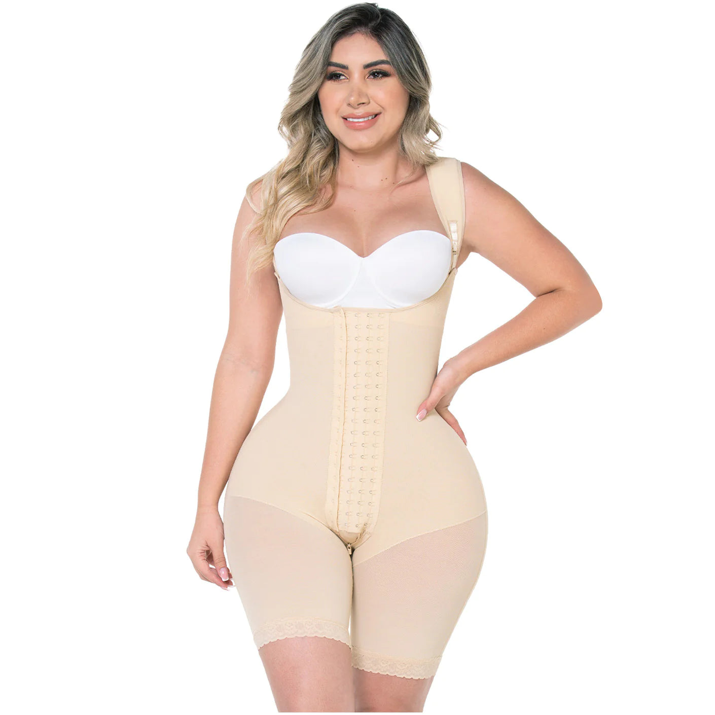 Fajas MYD 0489 | Fajas Colombianas Post Surgery Mid Thigh Shapewear Bodysuit for Guitar and Hourglass Body Types