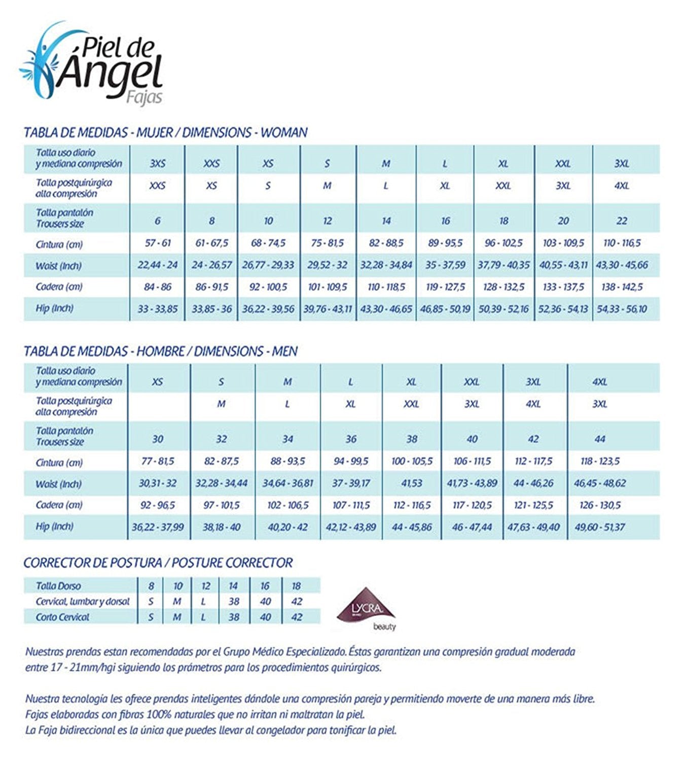 Faja corta senos libres espalda alta 4 posiciones en broche Piel de Ángel 079